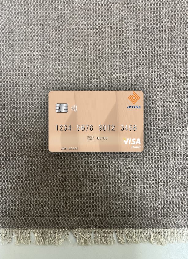 Download Nigeria Access Bank Plc visa debit card photolook front Photoshop template